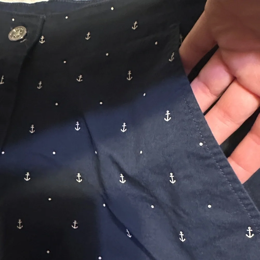 Nautica Women's Dark Blue Anchor Patterned Shorts